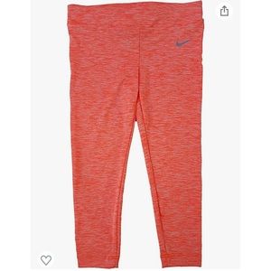 Nike girls orange sport essential printed leggings